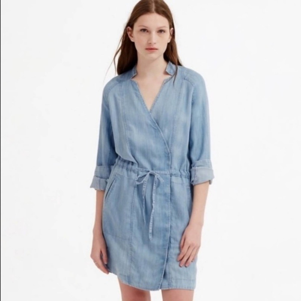 Lou & Grey Roll Tab Chambray Wrap Dress - Picture 7 of 8